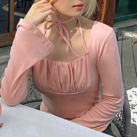 pink-halter-flare-sleeve-square-neck-top-3