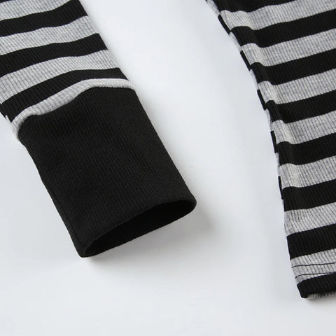 Basic Striped Crew Neck Knitted Top