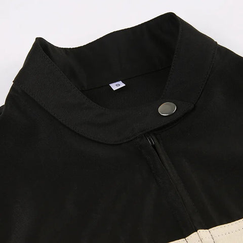 black-letter-printed-patched-zipper-turtleneck-jacket-coat-7