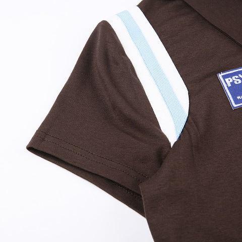 brown-stripe-stitched-buttons-turn-down-collar-short-top-7