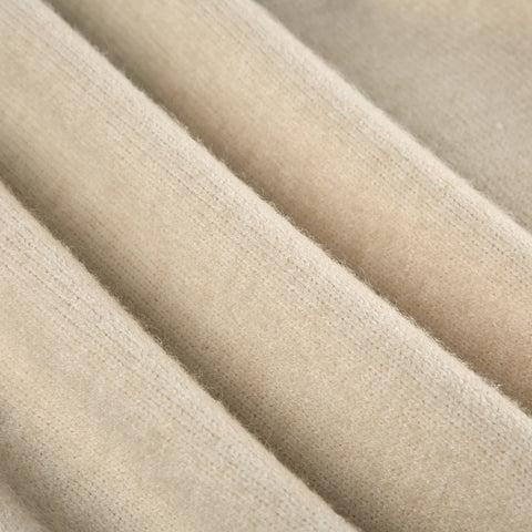 Brown Digital Pattern Turtleneck Pullover Sweater