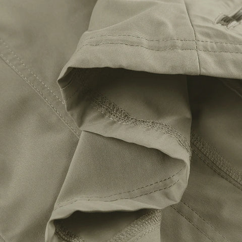 Casual Drawstring Zip-Up Cropped Jacket