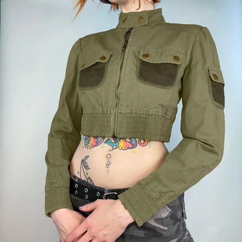 army-green-stand-collar-zip-up-pockets-coat-2