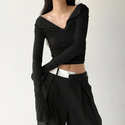 black-v-neck-knit-long-sleeve-skinny-crop-top-2