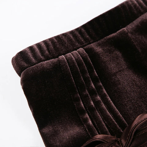 vintage-brown-velour-ruffles-fold-skirt-8