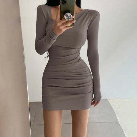 grey-asymmetrical-fold-skinny-long-sleeve-dress-2