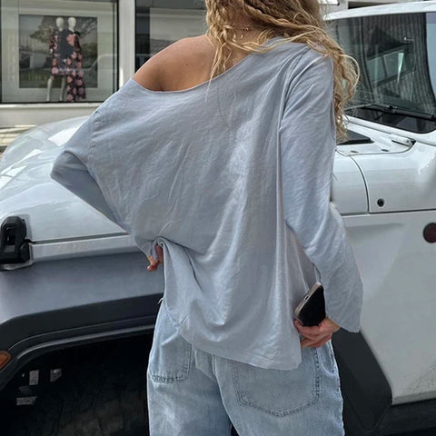 Casual Digital Printed Long Sleeve Loose Top