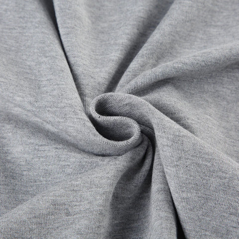 Grey Frill Trim Long Sleeve Top