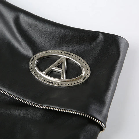 punk-zipper-metal-pu-leather-pleated-skirt-11