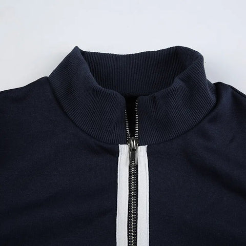 stripe-zip-drawstring-short-stand-collar-coat-9