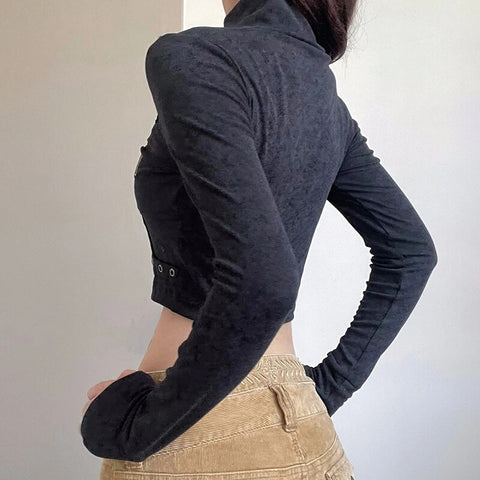 punk-turtleneck-zip-up-letter-embroidery-coat-4