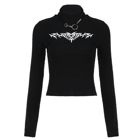 gothic-dark-print-skinny-turtleneck-cropped-top-4