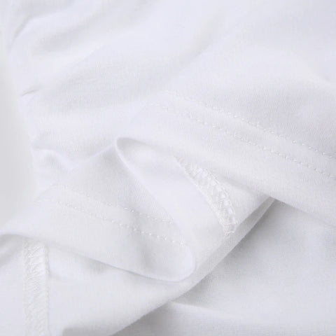 Sweet White Bow Heart Crop Top