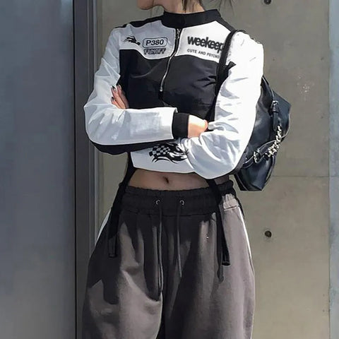 black-white-printed-patchwork-zip-up-jackets-coat-2