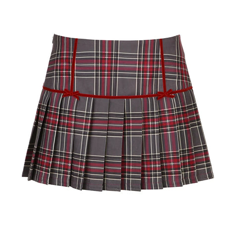 vintage-plaid-aesthetic-bow-checkered-pleated-skirt-5