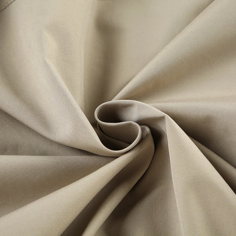 Khaki Pockets Zipper Up Jacket