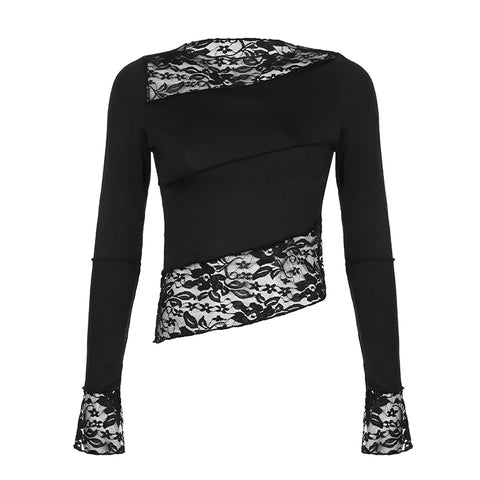 black-asymmetrical-stitched-skinny-sexy-lace-spliced-top-3