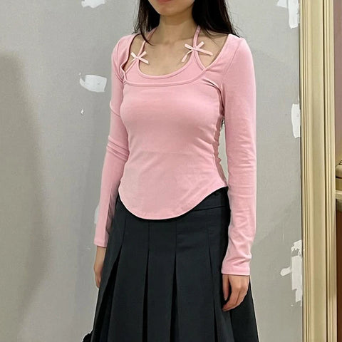 cute-slim-halter-bow-cropped-top-8