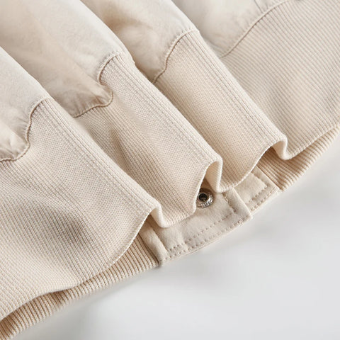 Beige High Waist Long Sleeve Top