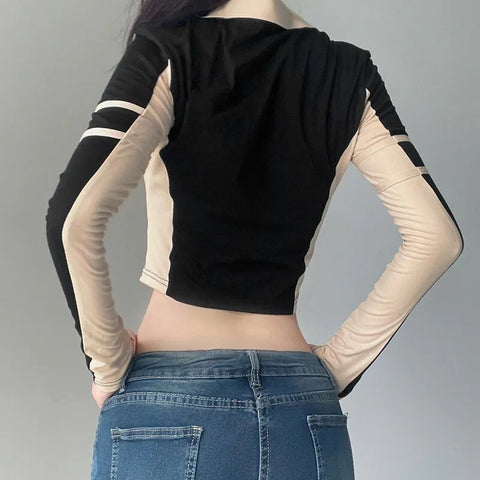 black-patchwork-zip-up-turtleneck-coat-3