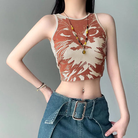 retro-graphic-printing-sleeveless-cute-crop-top-2