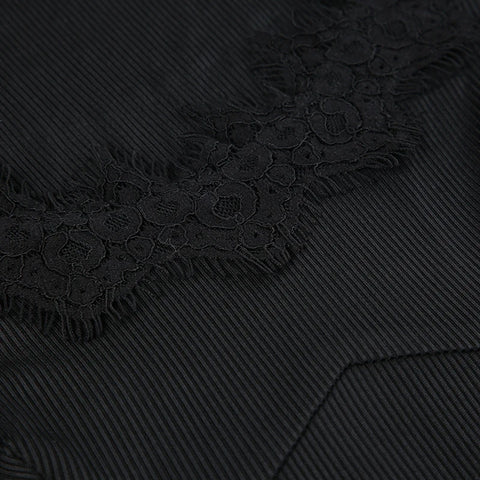 black-slim-lace-spliced-knit-long-dress-10