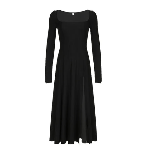 elegant-black-square-neck-sexy-side-slit-dress-3