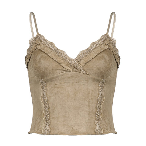 khaki-v-neck-strap-lace-sleeveless-backless-halter-top-5