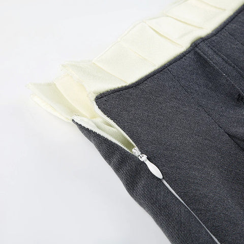 grey-patchwork-low-waist-pleated-skirt-9