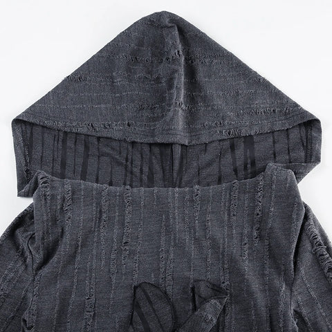 Gothic Ruffles Fringe Asymmetrical Hem Top