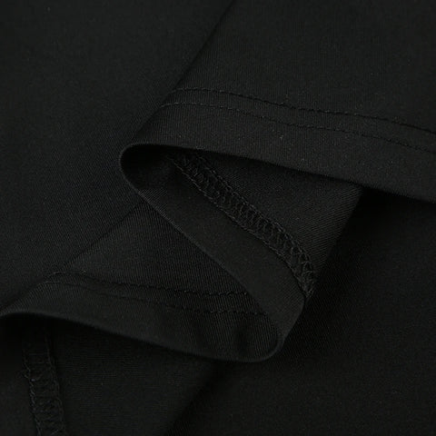 Elegant Black Skew Collar Long Dress