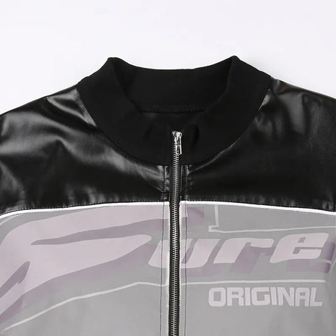 black-zip-up-print-leather-short-jacket-6