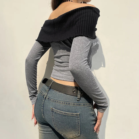 goth-letter-print-patched-off-shoulder-pullovers-top-4