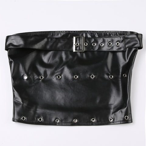 clubwear-black-pu-leather-eyelet-buckle-belt-sexy-tube-strapless-hot-top-3