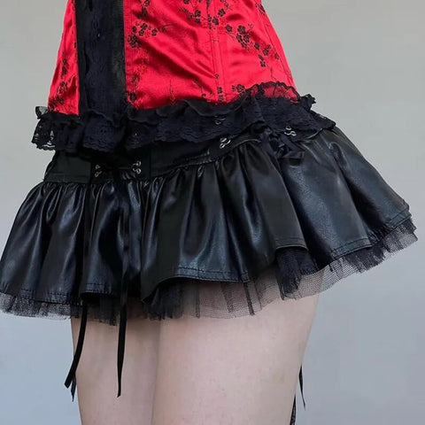 gothic-fishnet-spliced-leather-pleated-skirt-3