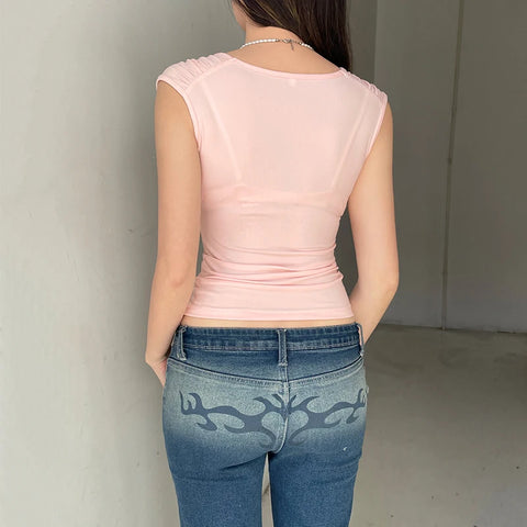 sweet-rhinestone-ruffles-bow-ruched-top-4