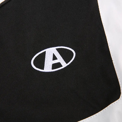 black-white-patchwork-zip-up-turtleneck-short-jacket-8