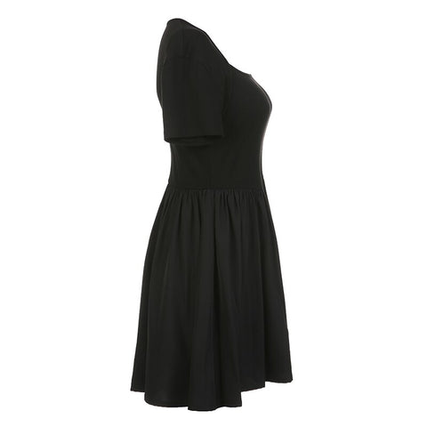 black-folds-basic-square-neck-short-sleeve-a-line-dress-6