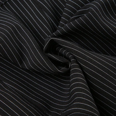 Gothic Stripe Buttons Lace Patchwork Skirt