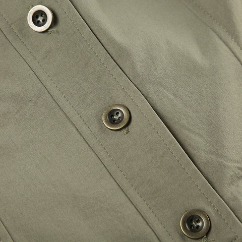 Stand Collar Buttons Pockets Coat