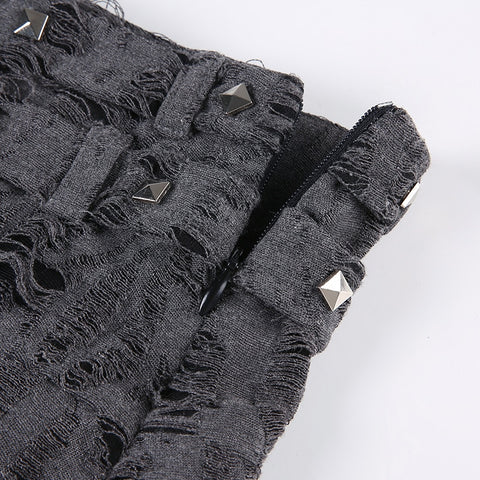 gothic-grey-rivet-ripped-aesthetic-irregular-hem-short-skirt-7