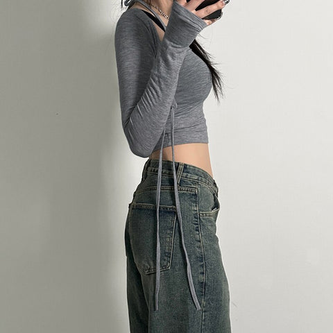 grey-lace-up-halter-neck-knit-top-3