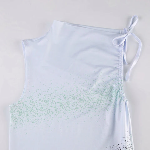 Asymmetrical Side Split Tie Dye Long Dress-6