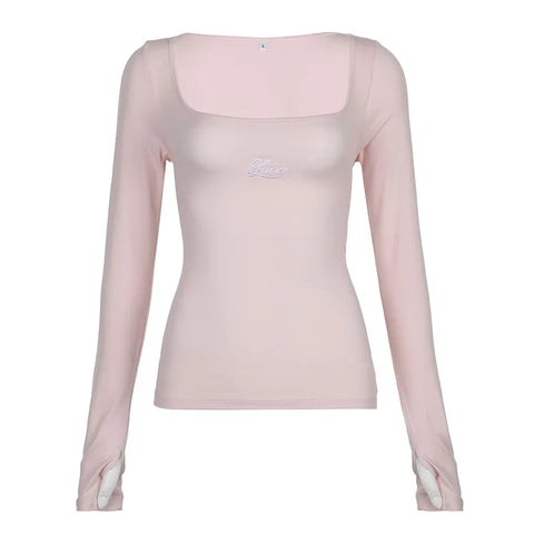 pink-lace-up-bandage-long-sleeve-top-5