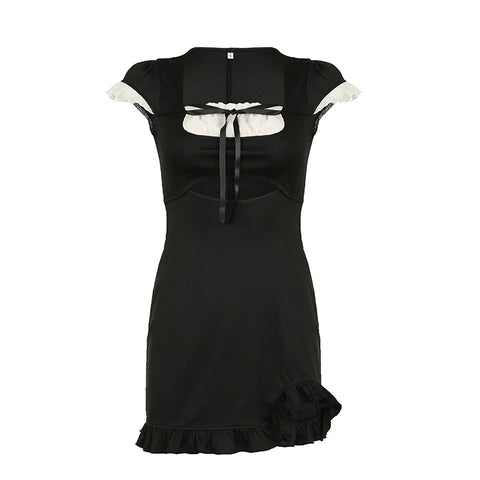 black-ruffles-patchwork-tie-up-mini-dress-5