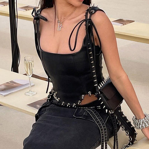 gothic-metal-ring-leather-strappy-zip-up-top-4