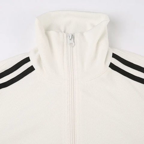 white-side-stripe-turtleneck-zipper-slim-long-dress-5