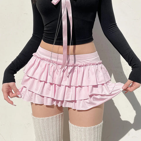 sweet-pink-ruched-low-rise-mini-skirt-2