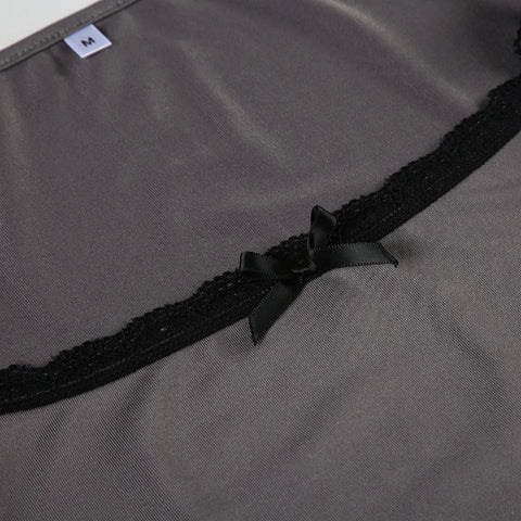 Square Neck Lace Patchwork Bodysuit