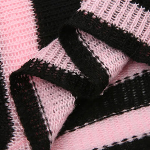 retro-pink-stripe-short-knitted-long-sleeve-sweater-9